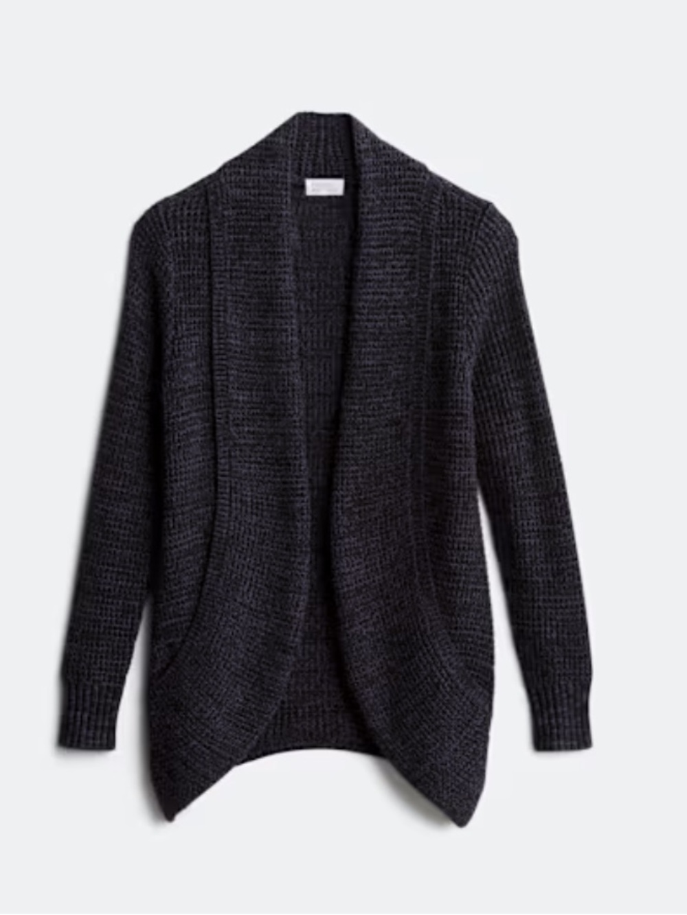 Market & Spruce Charcoal Open-Front Waffle Knit Cocoon Cardigan